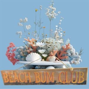“Beach Bum Club” Decorative Sign for Summer Beach Pool